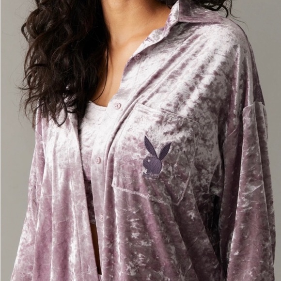 PLAYBOY VELVET SHACKET - Picture 1 of 3